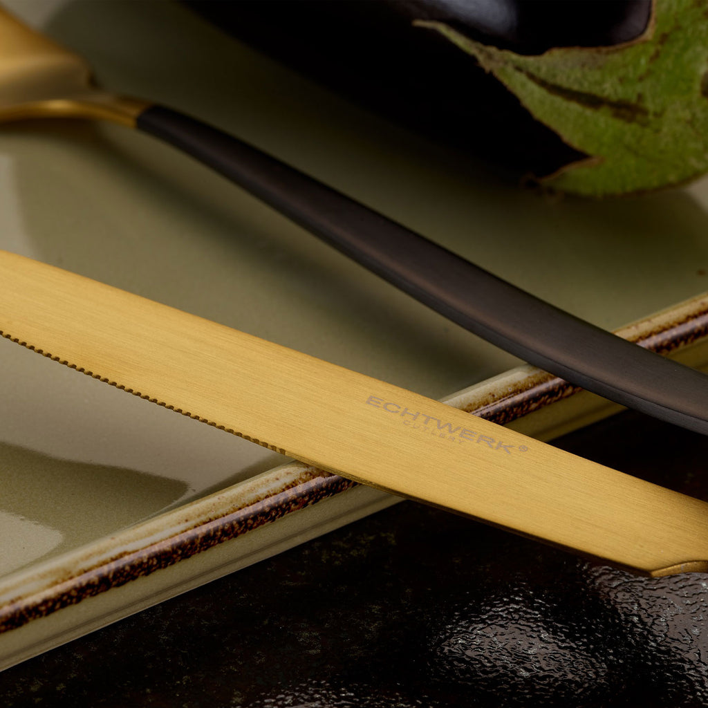 ECHTWERK Tafelbesteck Positano Due-Gold/Black Edition aus Stahl