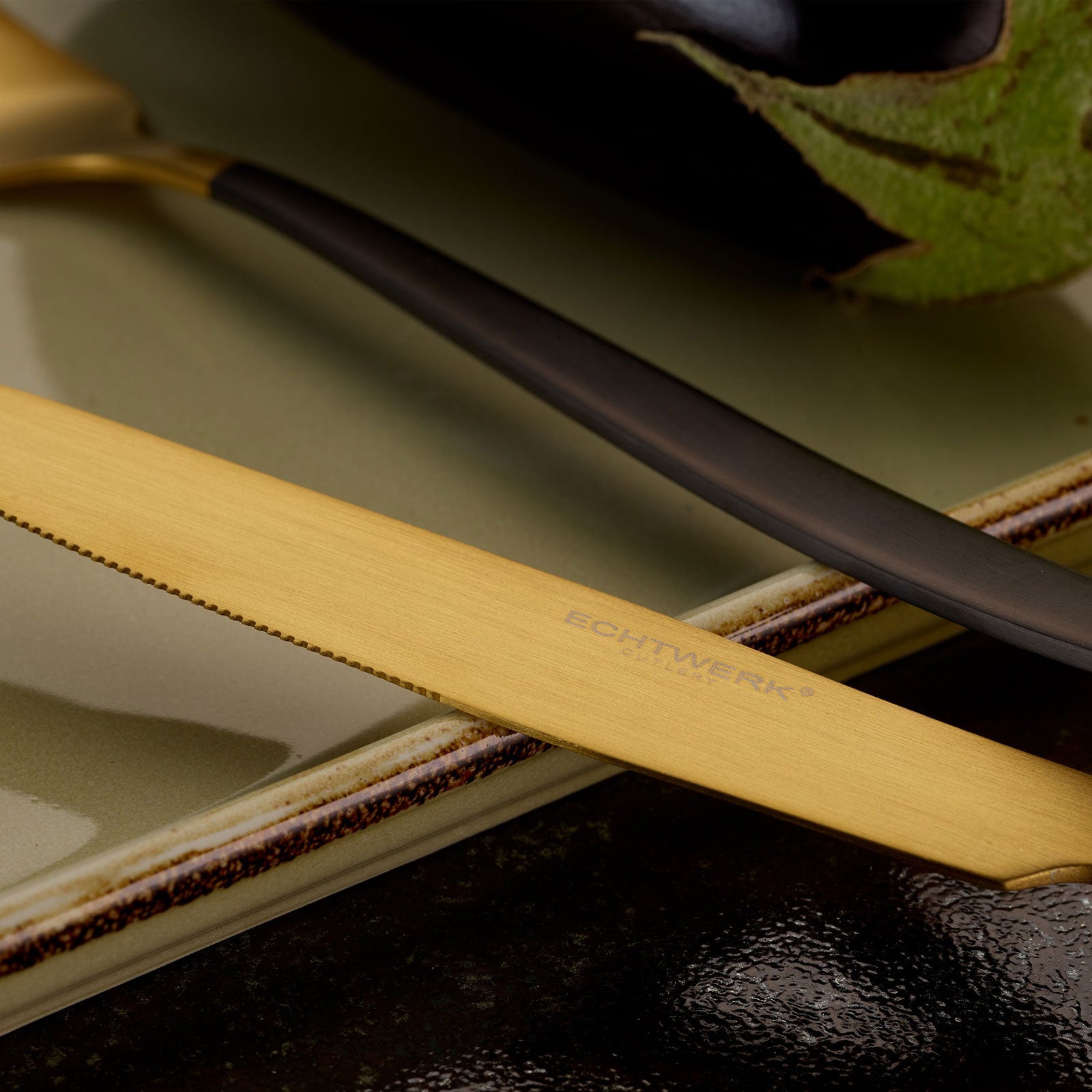 ECHTWERK Tafelbesteck Positano Due-Gold/Black Edition aus Stahl