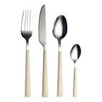ECHTWERK Besteck Set "Basic" mit Kunststoffgriffen Creme aus Edelstahl