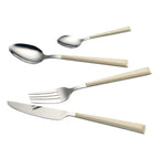ECHTWERK Besteck Set "Basic" mit Kunststoffgriffen Creme aus Edelstahl