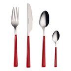 ECHTWERK Besteck Set "Basic" mit Kunststoffgriffen Rot aus Edelstahl