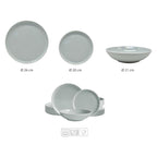 ECHTWERK 18-tlg. Vintage Tafelservice "Nerea" Nature-Design Grau