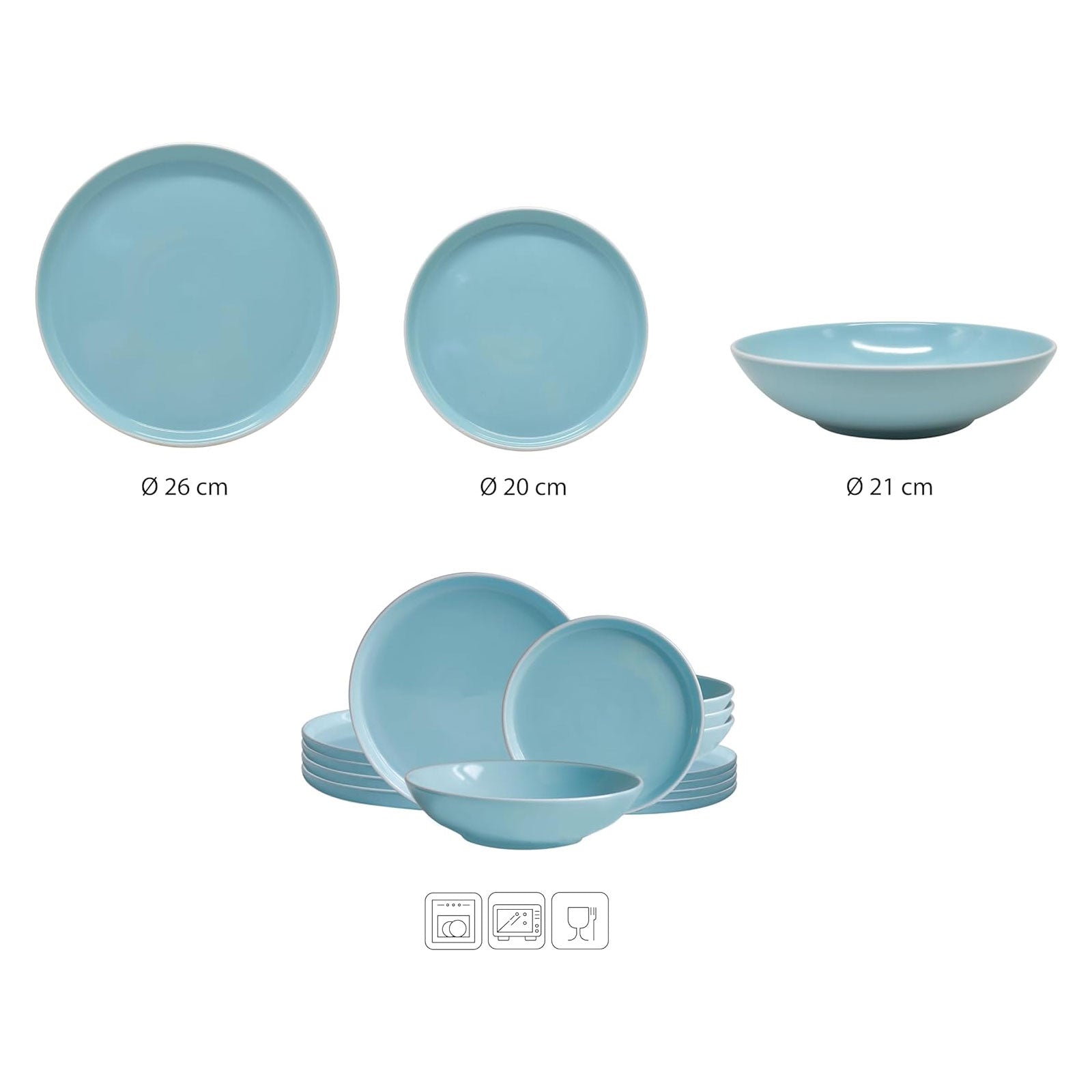 ECHTWERK 12-tlg. Vintage Tafelservice "Nerea" Nature-Design