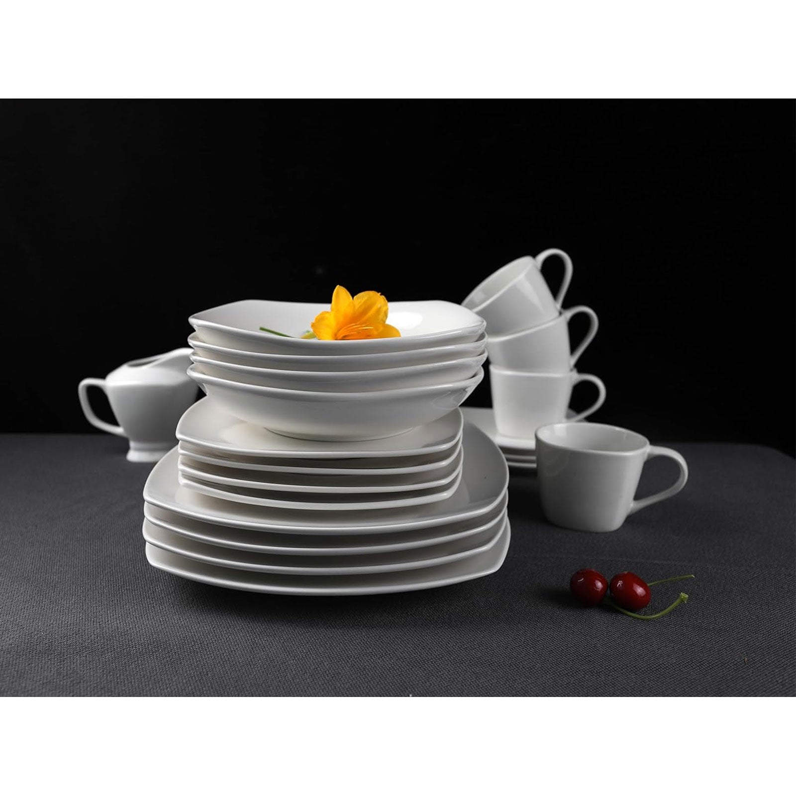 ECHTWERK 20-tlg. Kombiservice "Classic" Modern-Design aus Porzellan
