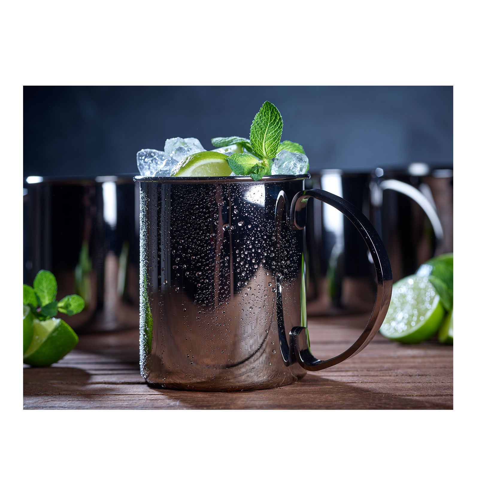ECHTWERK Moscow Mule Becherset Schwarz aus Edelstahl 1000 ml