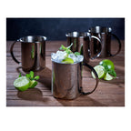 ECHTWERK Moscow Mule Becherset Schwarz aus Edelstahl 1000 ml
