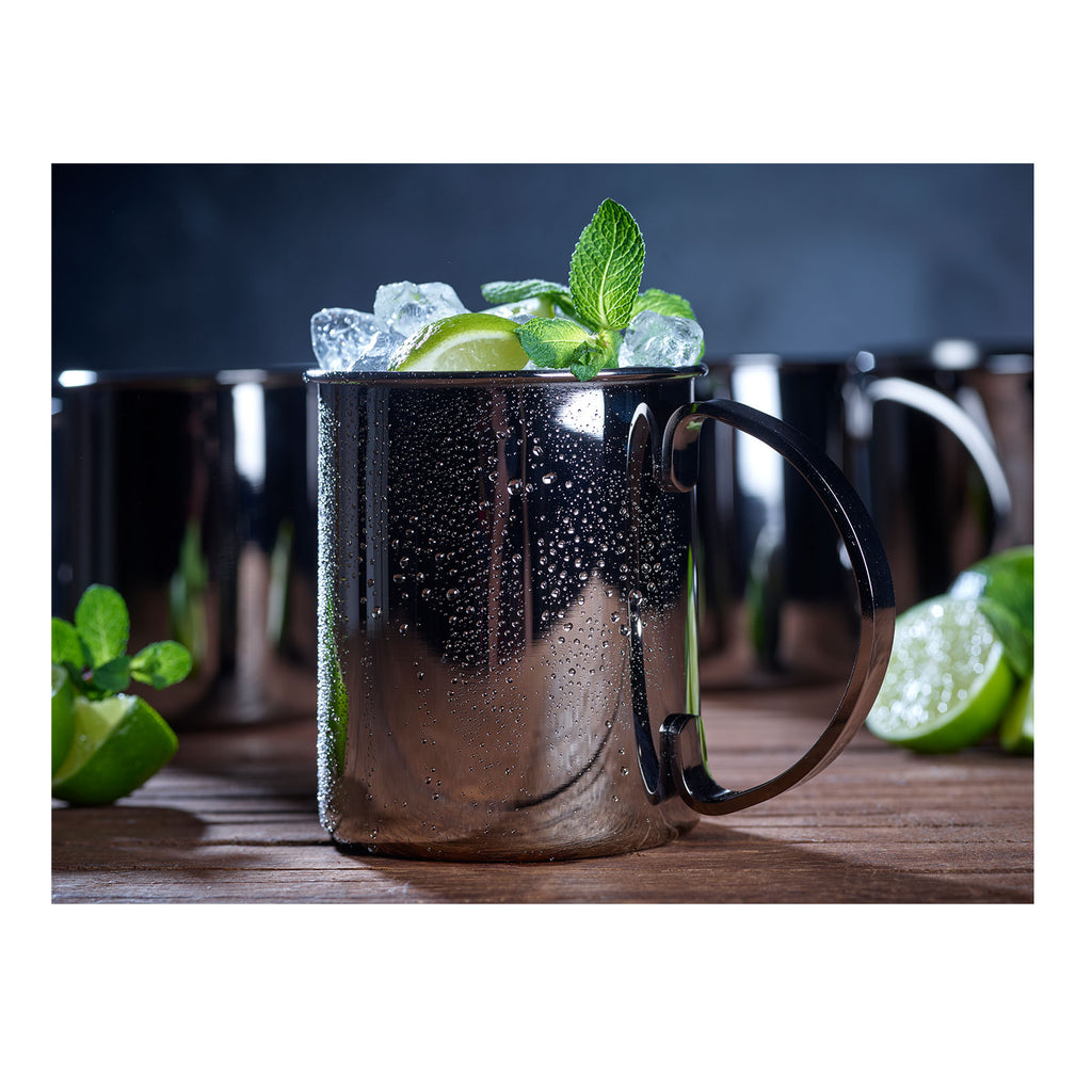 ECHTWERK Moscow Mule Becherset Schwarz aus Edelstahl 1000 ml