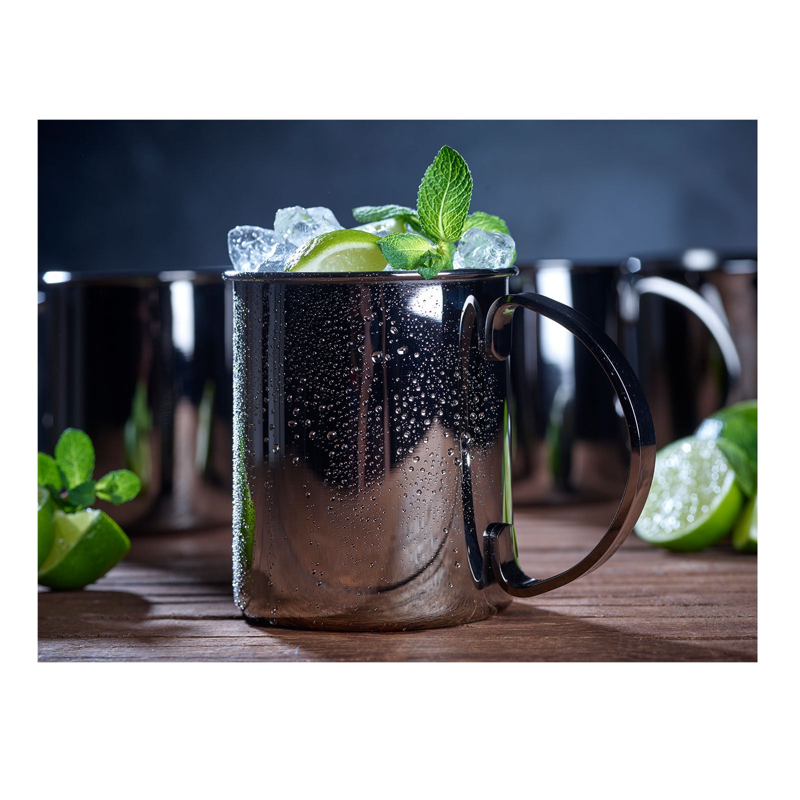 ECHTWERK Moscow Mule Becherset Schwarz aus Edelstahl 1000 ml
