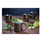 ECHTWERK Moscow Mule Becherset Schwarz aus Edelstahl 480 ml