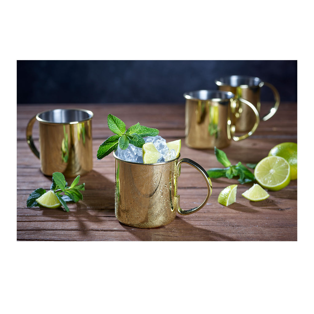 ECHTWERK Moscow Mule Becherset Gold aus Edelstahl 480 ml