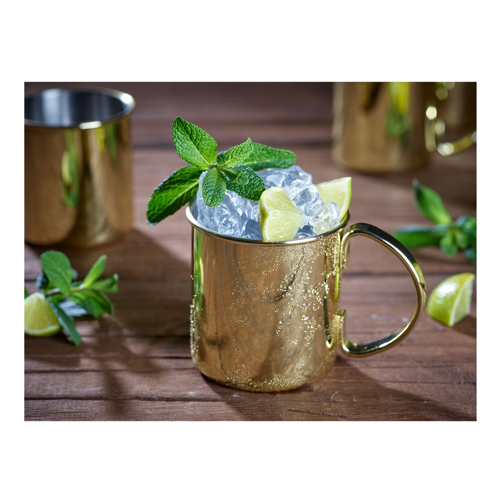 ECHTWERK Moscow Mule Becherset Gold aus Edelstahl 480 ml