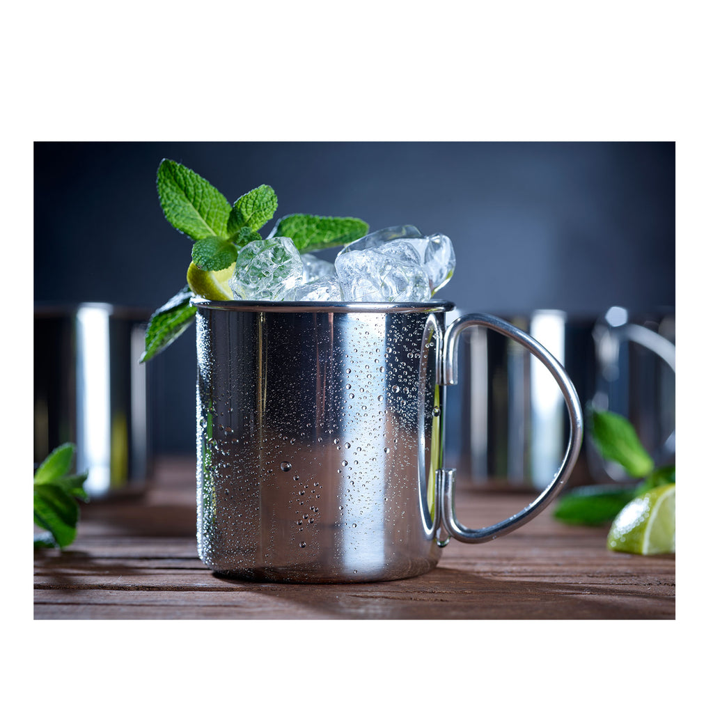 ECHTWERK Moscow Mule Becherset Silber aus Edelstahl 480 ml