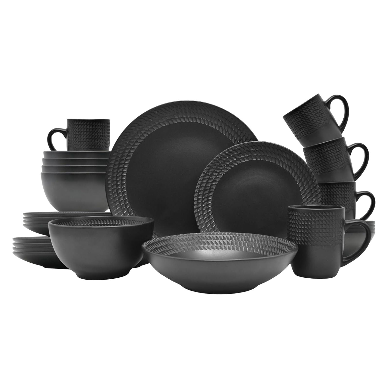 ECHTWERK 20-tlg. Vintage Kombiservice "BlackStyle" Modern-Design