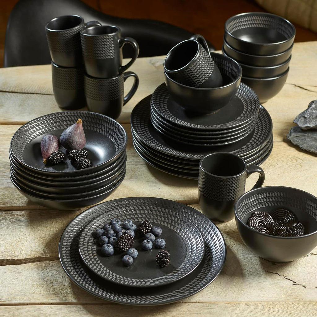 ECHTWERK 20-tlg. Vintage Kombiservice "BlackStyle" Modern-Design