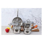 ECHTWERK Induktion Kochtopf-Set aus hochwertigem Edelstahl Silber