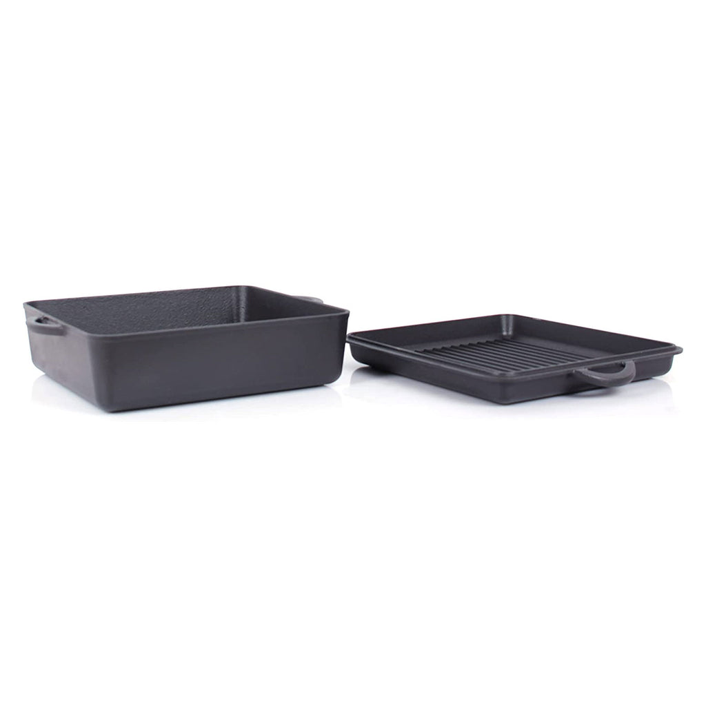 ECHTWERK Universalbräter aus Gusseisen 2-in-1 Set 6,5 L