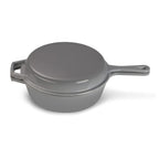 ECHTWERK Schmortopf und Grillpfanne 2-in-1 Set Grau aus Gusseisen 2,5 L