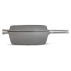 ECHTWERK Schmortopf und Grillpfanne 2-in-1 Set Grau aus Gusseisen 2,5 L
