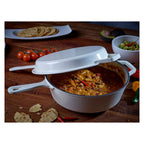 ECHTWERK Schmortopf und Grillpfanne 2-in-1 Set Creme aus Gusseisen 2,5 L