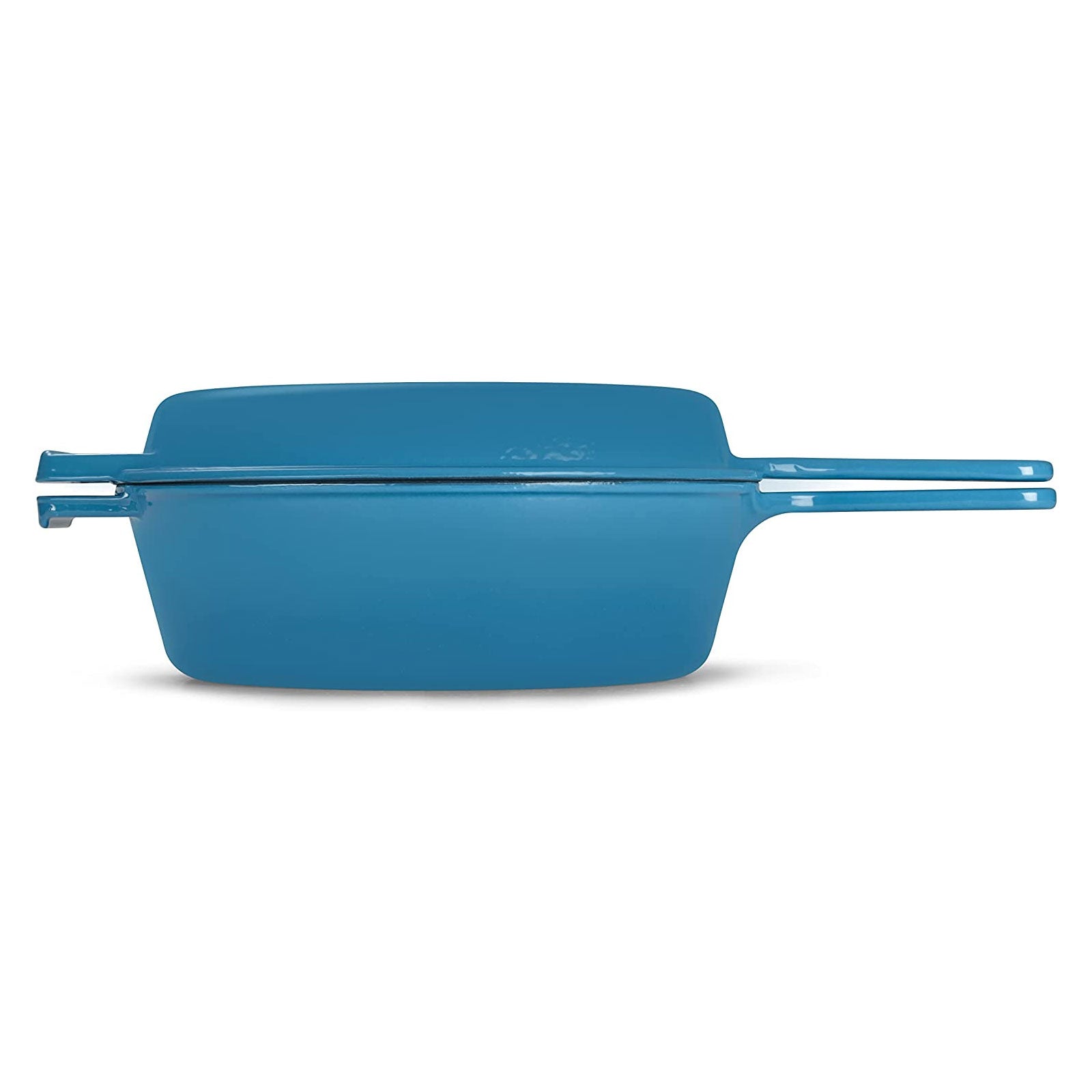 ECHTWERK Schmortopf und Grillpfanne 2-in-1 Set Hellblau aus Gusseisen 2,5 L