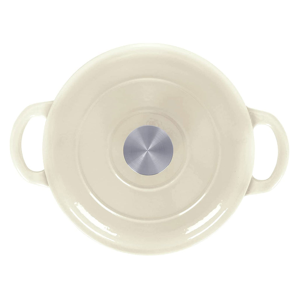 ECHTWERK Schmortopf aus Gusseisen mit Emaille-Beschichtung Creme 3,5 L