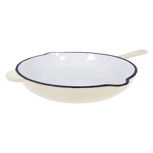 ECHTWERK Bratpfanne aus Gusseisen mit Emaille-Beschichtung Creme