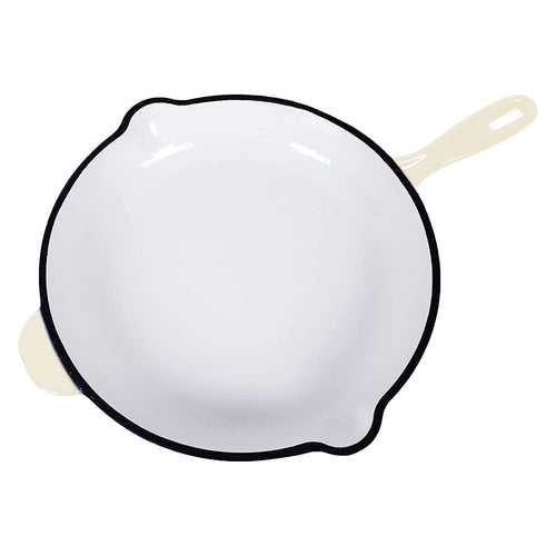 ECHTWERK Bratpfanne aus Gusseisen mit Emaille-Beschichtung Creme