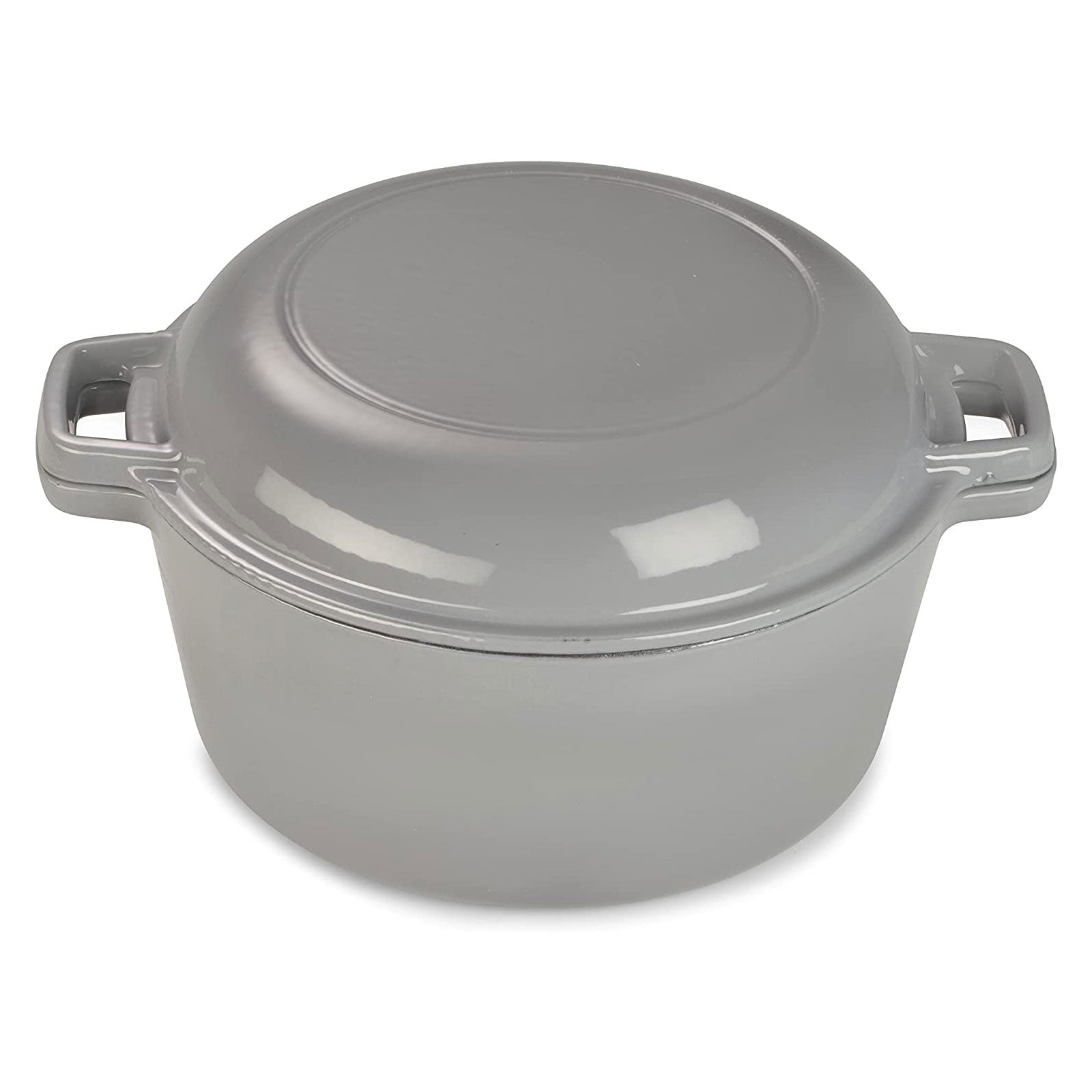 ECHTWERK Schmortopf und Servierpfanne 2-in-1 Set Grau aus Gusseisen 3,5 L