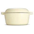 ECHTWERK Schmortopf und Servierpfanne 2-in-1 Set Creme aus Gusseisen 3,5 L