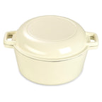 ECHTWERK Schmortopf und Servierpfanne 2-in-1 Set Creme aus Gusseisen 3,5 L
