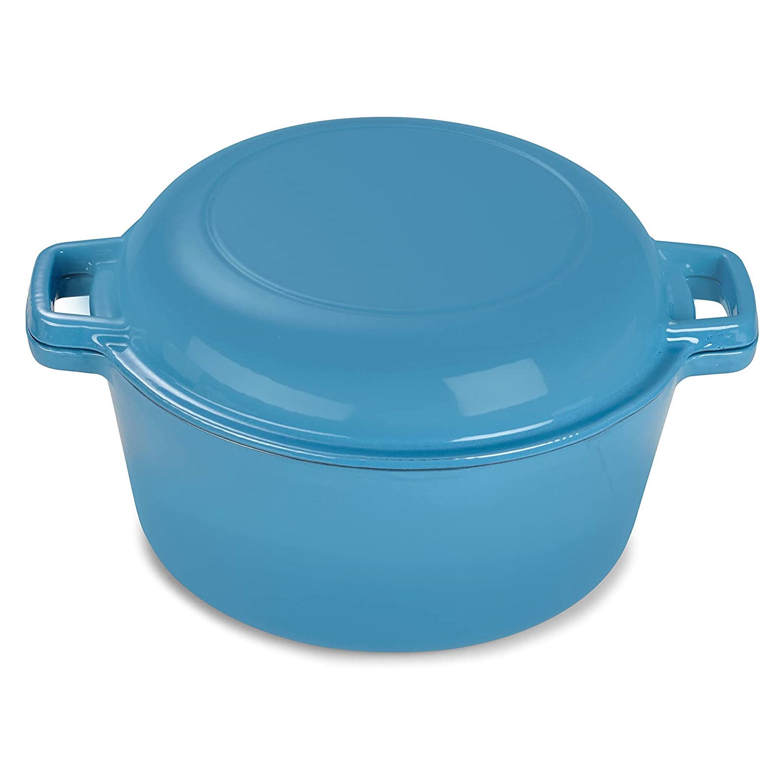 ECHTWERK Schmortopf und Servierpfanne 2-in-1 Set Hellblau aus Gusseisen 3,5 L