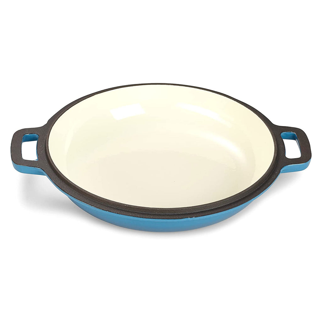ECHTWERK Schmortopf und Servierpfanne 2-in-1 Set Hellblau aus Gusseisen 3,5 L