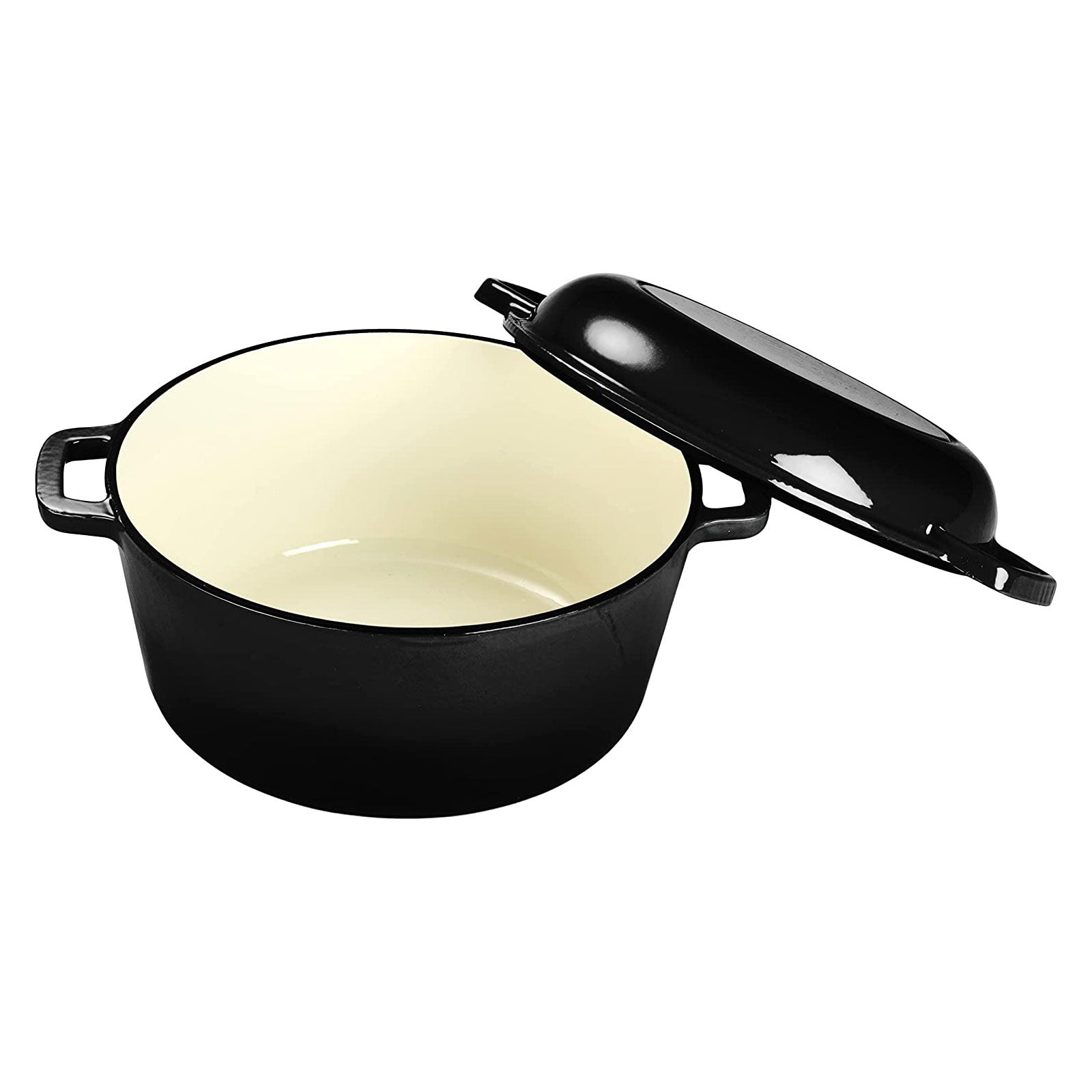 ECHTWERK Schmortopf und Servierpfanne 2-in-1 Set Schwarz aus Gusseisen 3,5 L