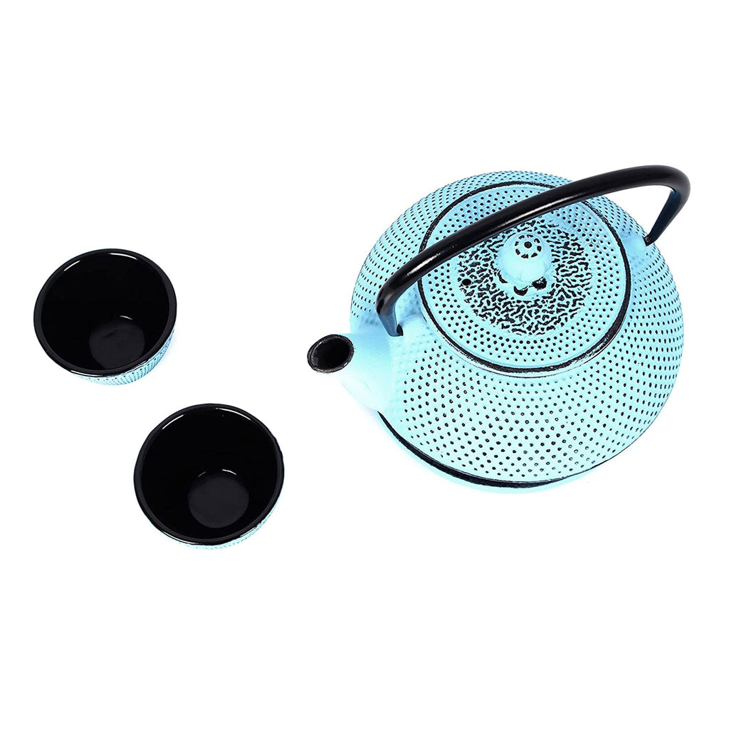 ECHTWERK Teeservice aus Gusseisen Hellblau 0,8 L