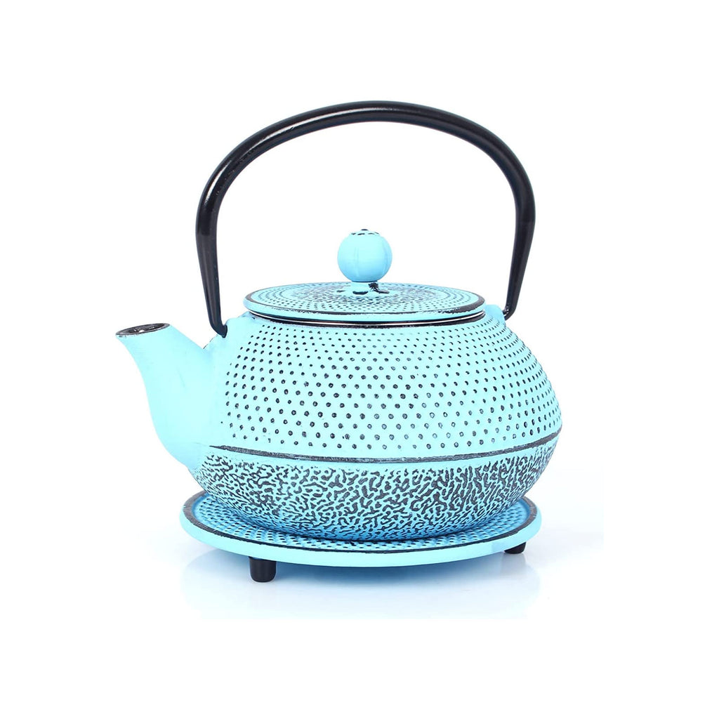 ECHTWERK Teeservice aus Gusseisen Hellblau 0,8 L