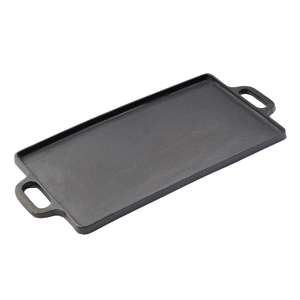 ECHTWERK Grillplatte Small 45,5 x 23 x 1,5cm aus Gusseisen mit 2 Griffen und Emaille-Beschichtung