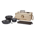 ECHTWERK 7-tlg. Dutch Oven Set aus Gusseisen in Holzkiste
