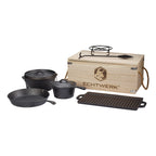 ECHTWERK 7-tlg. Dutch Oven Set aus Gusseisen in Holzkiste