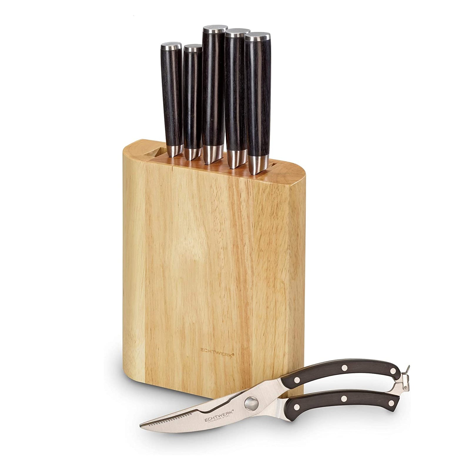 ECHTWERK Damastmesser Set Schwarz aus Stahl