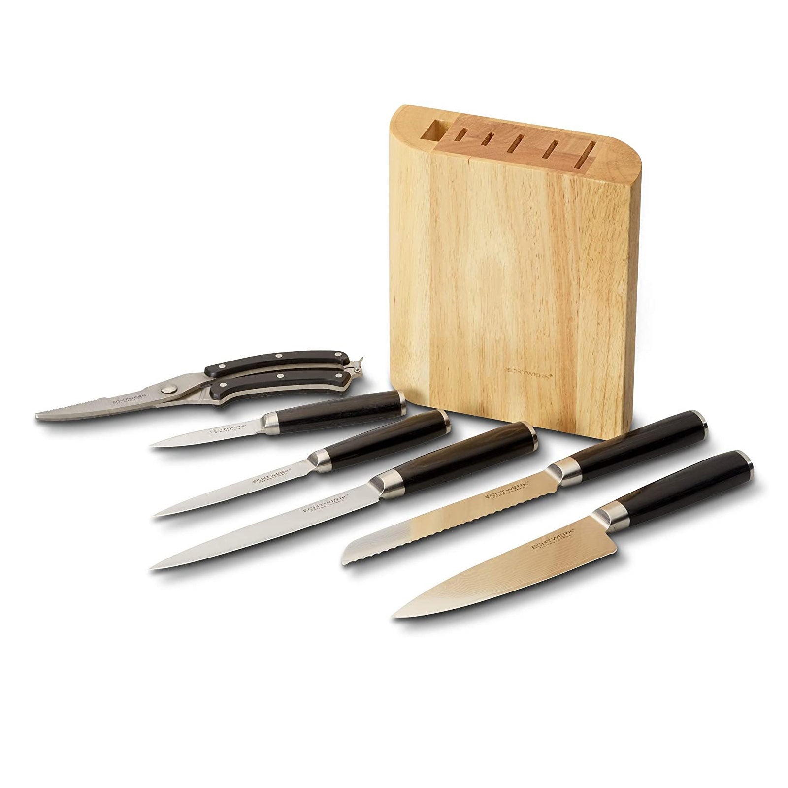 ECHTWERK Damastmesser Set Schwarz aus Stahl