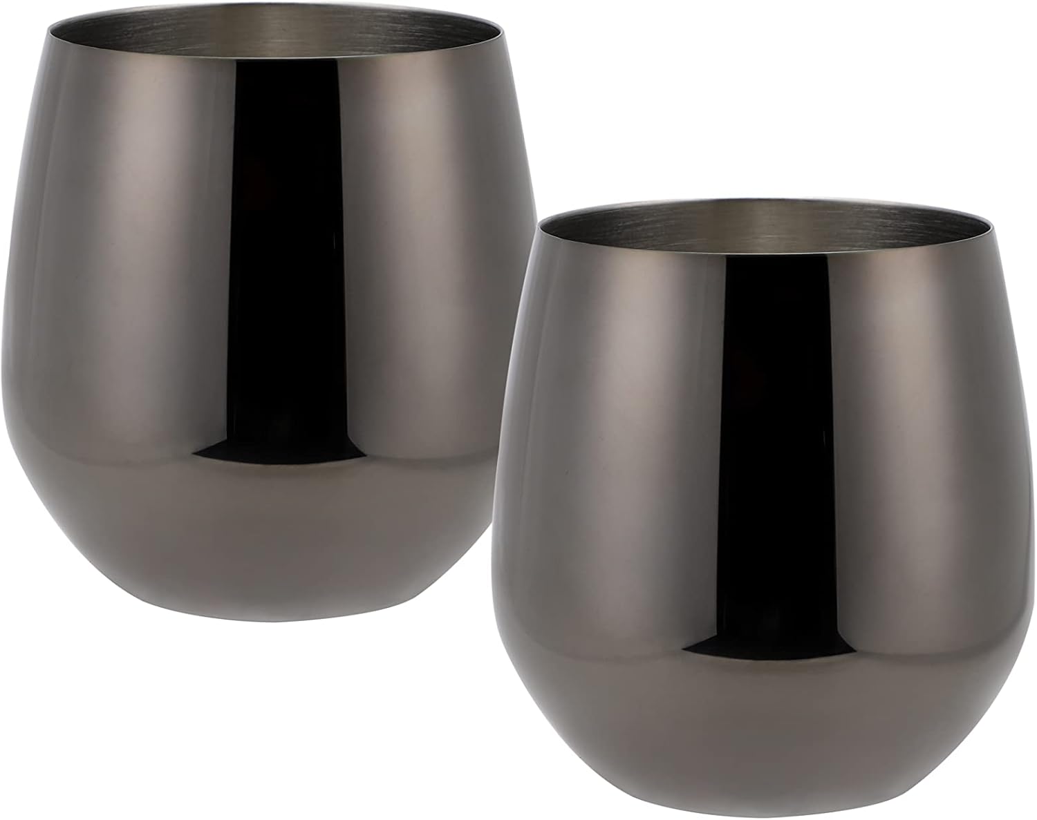 ECHTWERK Weingläser 2-tlg Rotweingläser 500 ml Schwarz aus Edelstahl