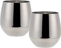 ECHTWERK Weingläser 2-tlg Rotweingläser 500 ml Silber aus Edelstahl
