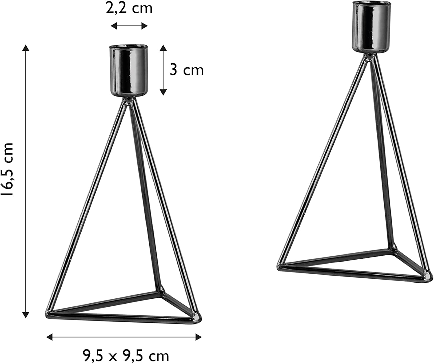 ECHTWERK 2-tlg. Teelicht-/ Kerzenhalter Set "Modern Small" Schwarz