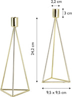 ECHTWERK 2-tlg. Teelicht-/ Kerzenhalter Set "Modern Big" Gold
