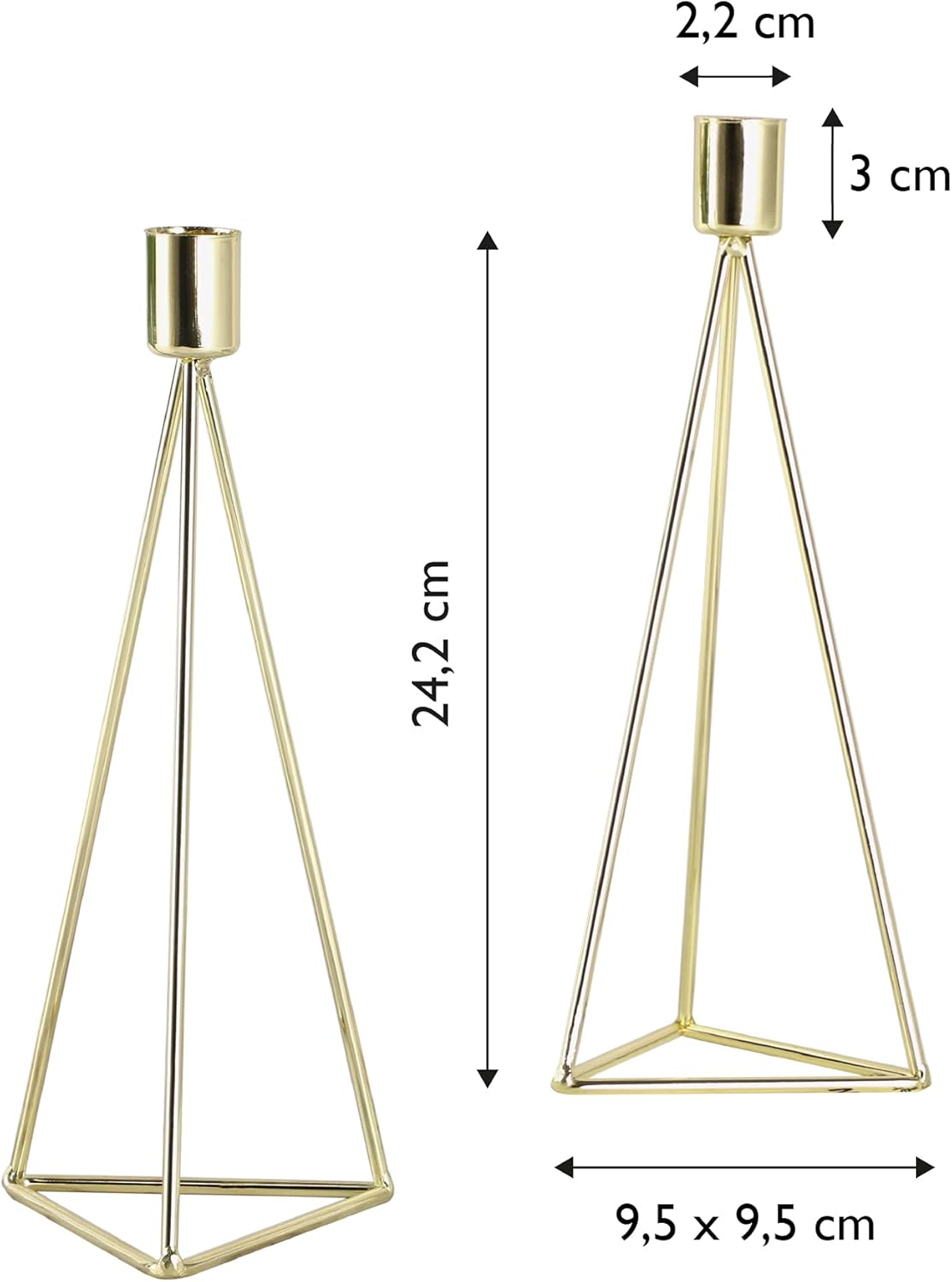 ECHTWERK 2-tlg. Teelicht-/ Kerzenhalter Set "Modern Big" Gold