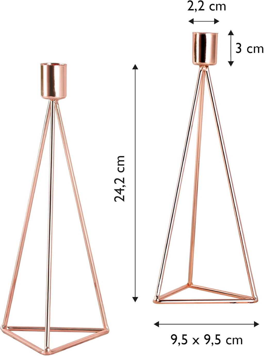 ECHTWERK 2-tlg. Teelicht-/ Kerzenhalter Set "Modern Big" Kupfer