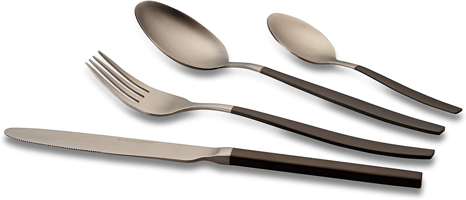 ECHTWERK Tafelbesteck Positano Due-Silver/Black Edition Schwarz aus Edelstahl