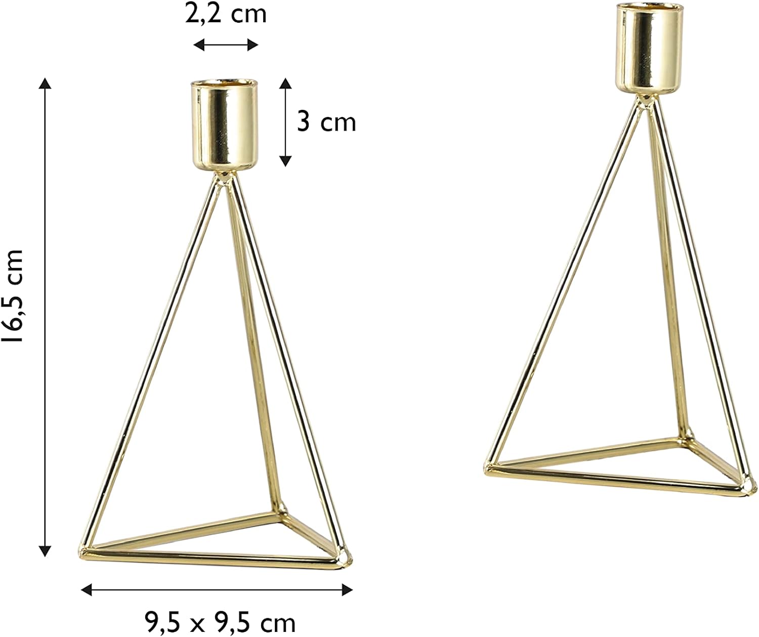 ECHTWERK 2-tlg. Teelicht-/ Kerzenhalter Set "Modern Small" Gold
