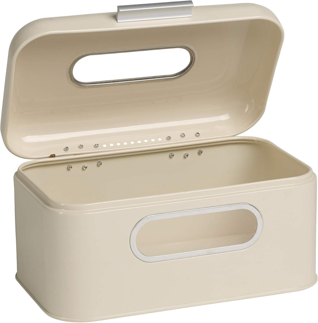 ECHTWERK Retro Brotkasten "Small" Creme aus Metall mit Sichtfenstern