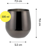 ECHTWERK Weingläser 2-tlg Rotweingläser 500 ml Schwarz aus Edelstahl